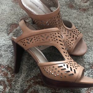 High heel sandals, nude. Super cute!
